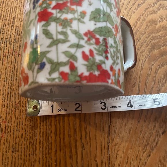 Vintage Stoneware Mug Hexagon Made In Korea Floral - Picture 4 of 8